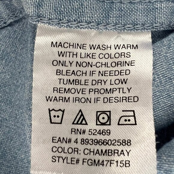 Oversized Denim Button Up Long Sleeve Shirt - Picture 6 of 6